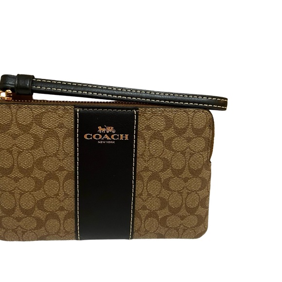 Coach Corner Zip Wristlet In Signature Canvas - Picture 2 of 5